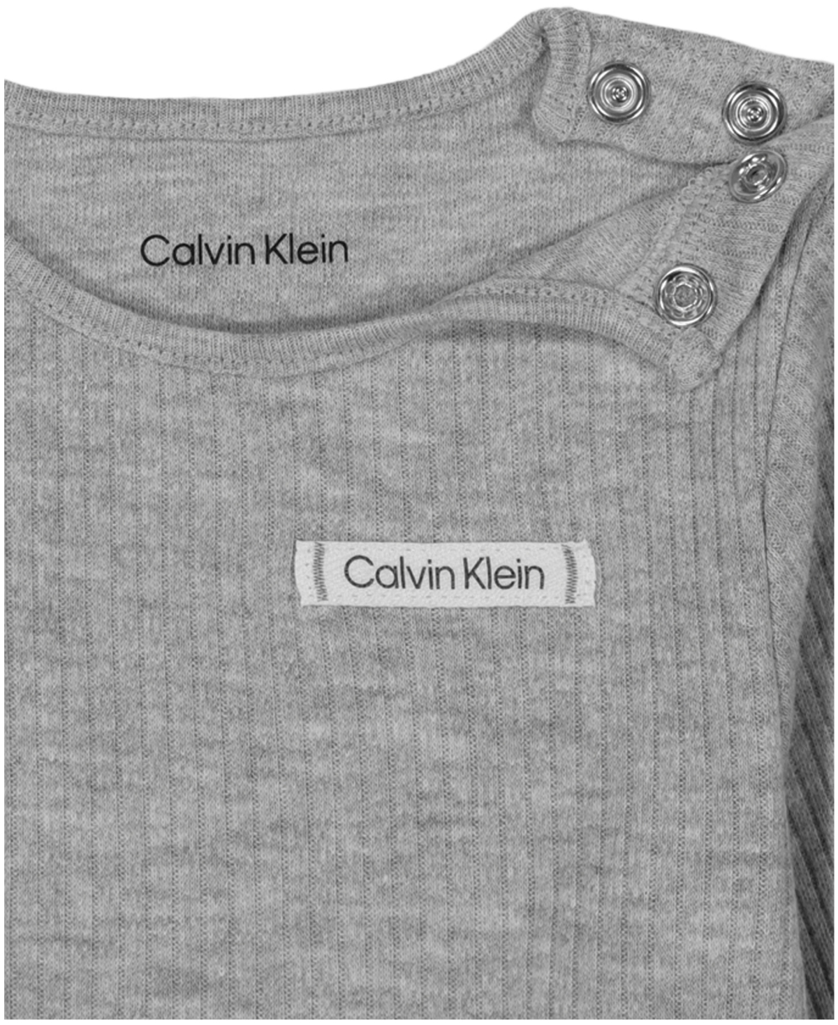 CALVIN KLEIN BABY BOY LONG SLEEVE DROP NEEDLE BODYSUITS, 3-PIECE SET 
