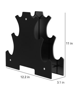 32 Pound Neoprene Coated Dumbbell Set with Stand, Black