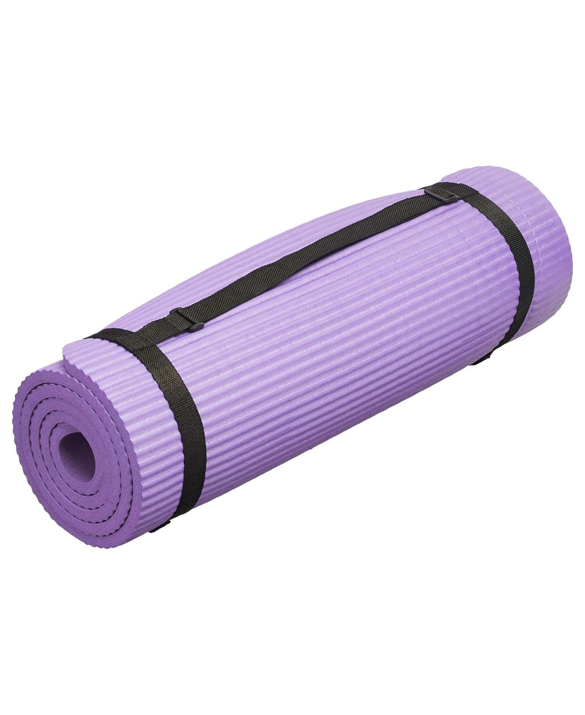 BalanceFrom Fitness 7 Piece Yoga Set with Mat, Stretch Strap & Knee Pad,- Purple
