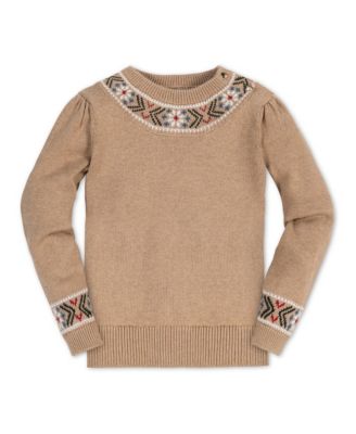 Hope & Henry Baby Girls Long Sleeve Intarsia Horse Sweater With Elbow
