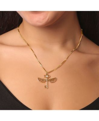 Flying Key Link Chain Necklace Pendant