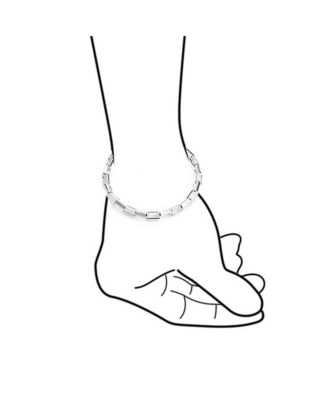 4.2MM Rectangular Box Link Bracelet  Polished .925 Sterling Silver 8 inch