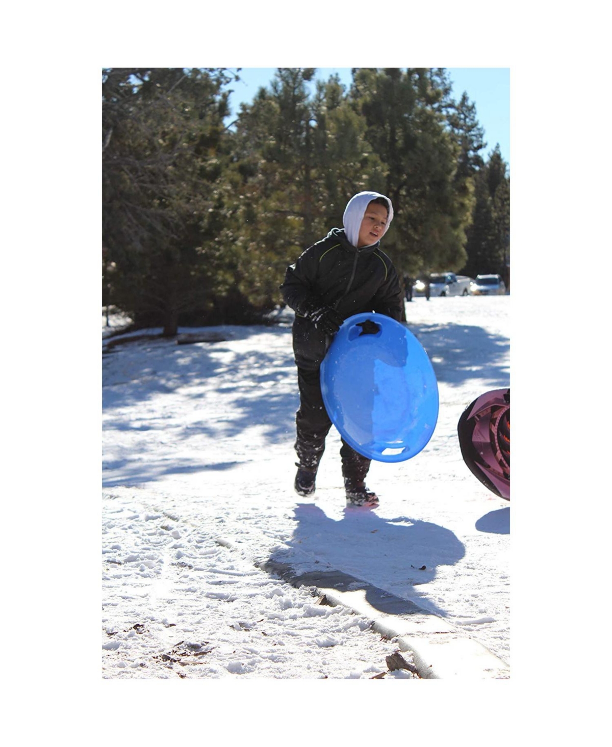 Slippery Racer Downhill Pro Adults & Kids Saucer Disc Snow Sled,(2 Pack) - Green