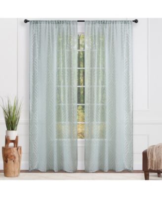 Premium Quatrefoil Voile Sheer Curtains - 2-Panel Light Filtering Curtains for Living Room, Bedroom, Kitchen - 52" x 84" - Sage