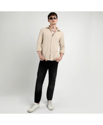 Men's Beige Ripple Box Shirt