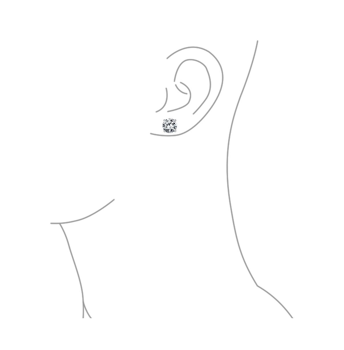 Bling Jewelry Round Solitaire Stud Earrings Unisex 4 Prong .925 Sterling6MM - Silver