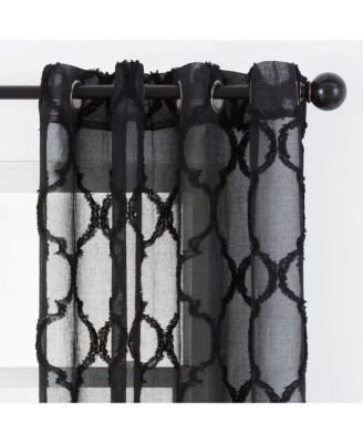 Premium 2-Panel Faux Linen Shimmer Textured Sheer Curtain Panels - for Windows Living Room Bedroom Office - Translucent Window Drapes for Home- 52 x 63 Inches Long - Taupe