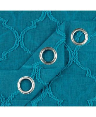 Premium 2-Panel Faux Linen Shimmer Textured Sheer Curtain Panels