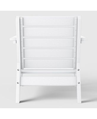 Outdoor Modern HDPE Patio White Club Chair with Deep Seat Cushions