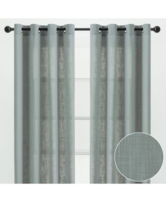 Premium 2-Panel Soft Textured Semi Sheer Grommet Curtains for Window Living Room Bedroom Kitchen Office - Light Filtering Privacy Window Treatment Drapes - 52 x 84 Inches - Java