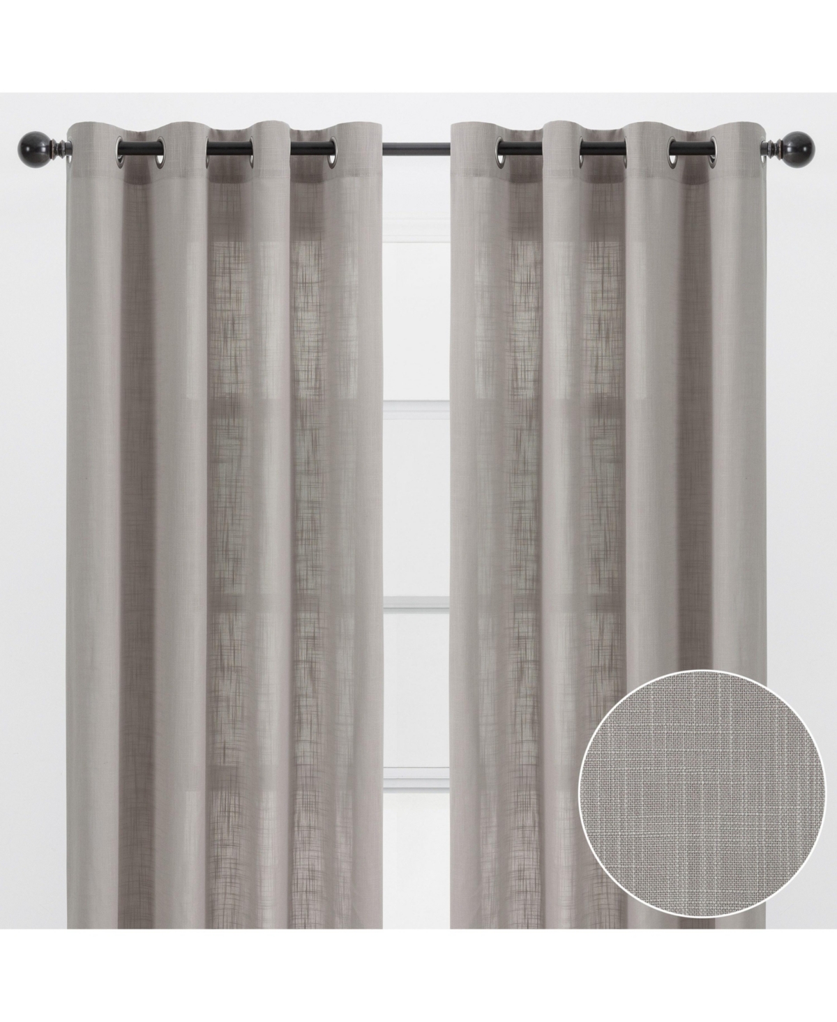Chanasya Premium 2-Panel Soft Textured Semi Sheer Grommet Curtains for Window Living Room Bedroom Kitchen Office - Light Filtering Privacy Window Trea
