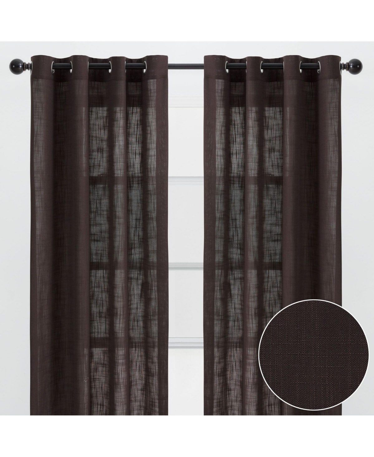 Premium 2-Panel Soft Textured Semi Sheer Grommet Curtains for Window Living Room Bedroom Kitchen Office - Light Filtering Privacy Window Trea