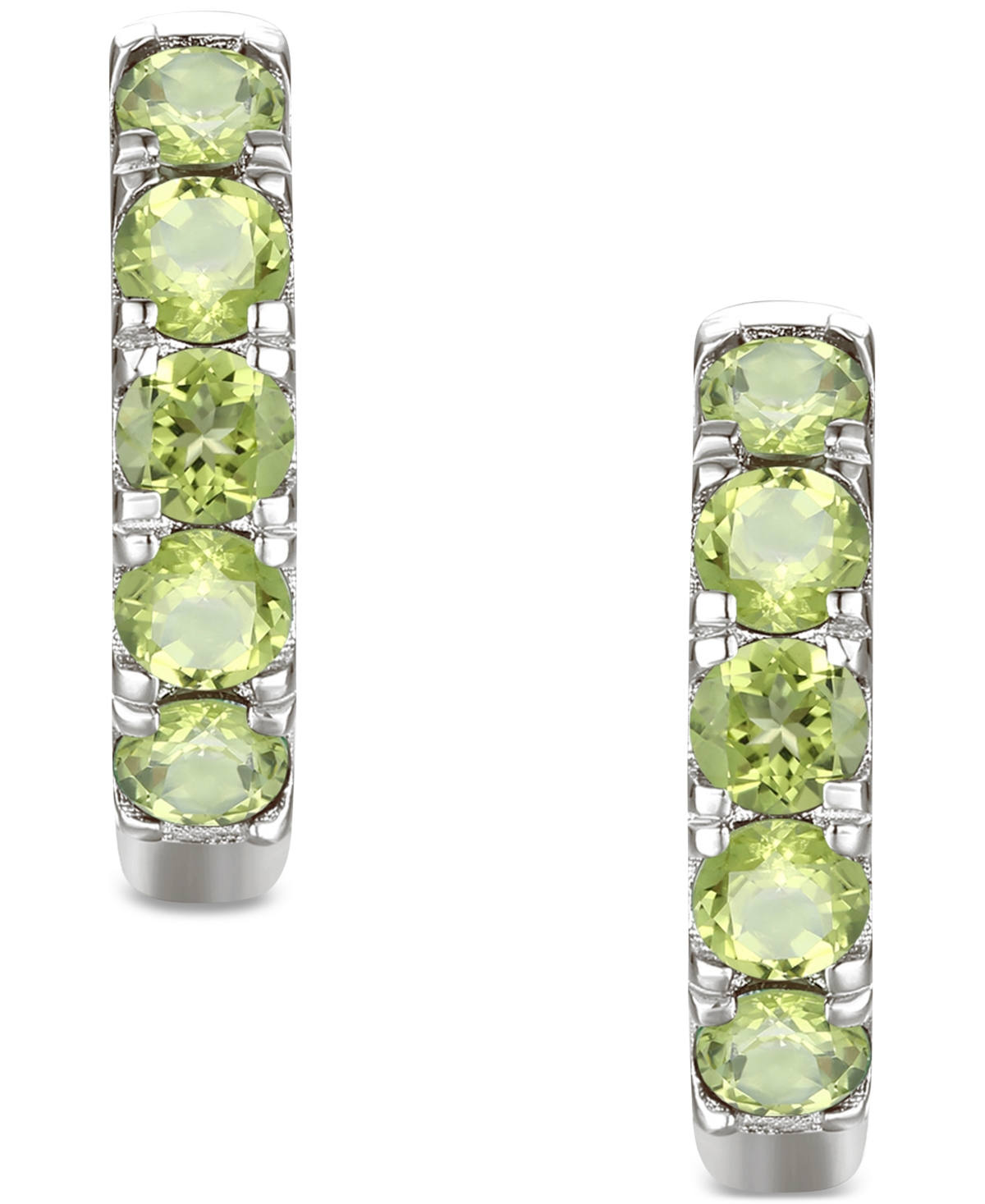 Macy's Lab Grown Ruby Five Stone Small Hoop Earrings (5/8 Ct. T.w.) In 10k Gold, 0.5" (also Available In Ci In Peridot