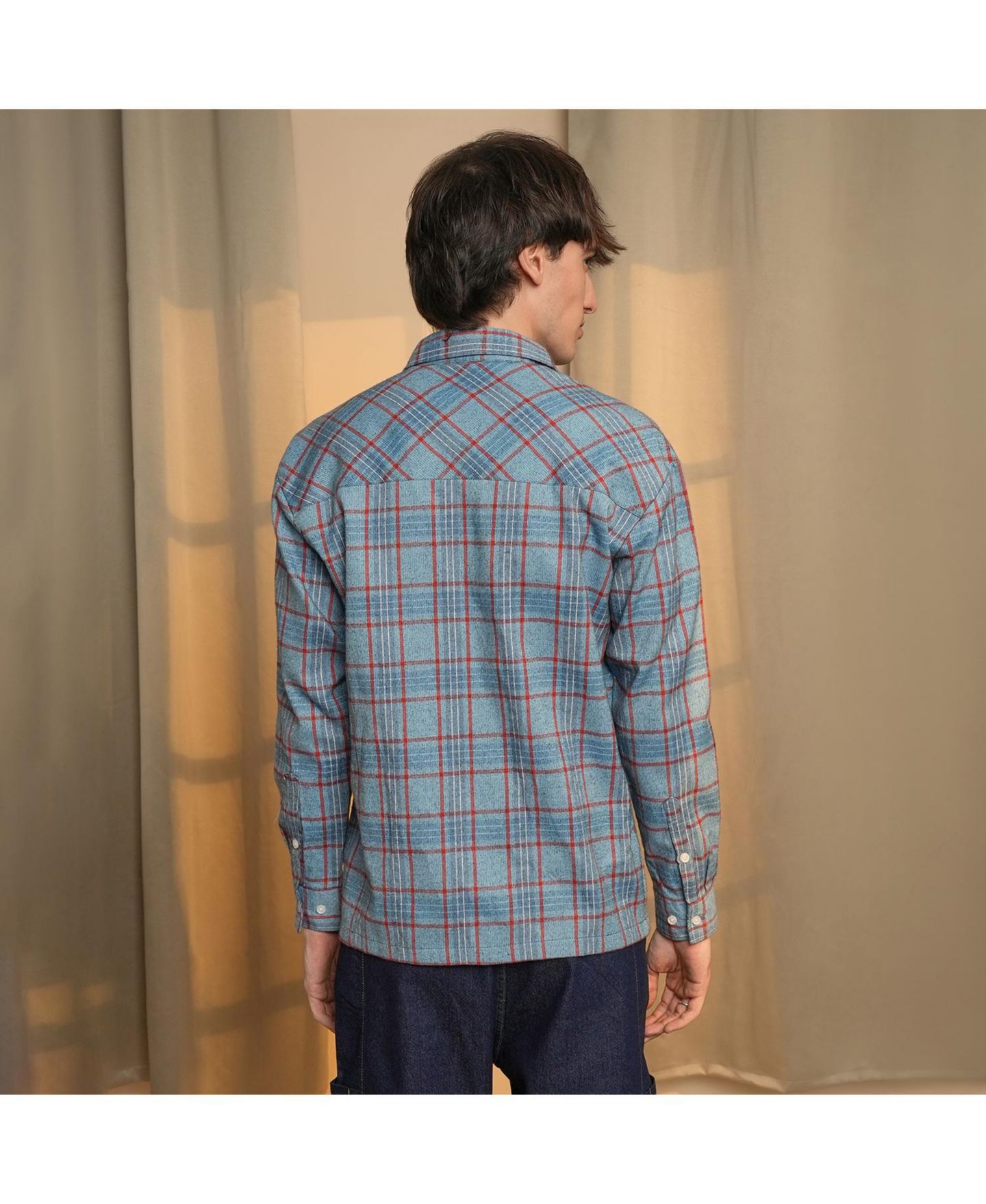 Мужская рубашка Cahoot Campus Sutra Cornflower Blue Tartan Plaid, цвет: Красный — фото 5