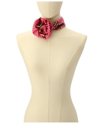 Linear Bloom Silk Square Scarf