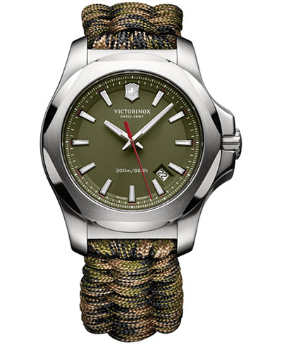 Victorinox Swiss Army Men's I.N.O.X. Green Paracord Strap Watch 43mm 241727.1