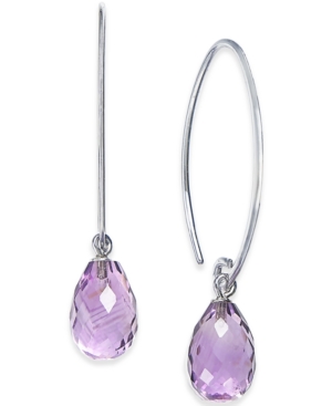 Gemstone Sweep Earrings in Sterling Silver (Available in Amethyst Blue Topaz Citrine & Peridot)