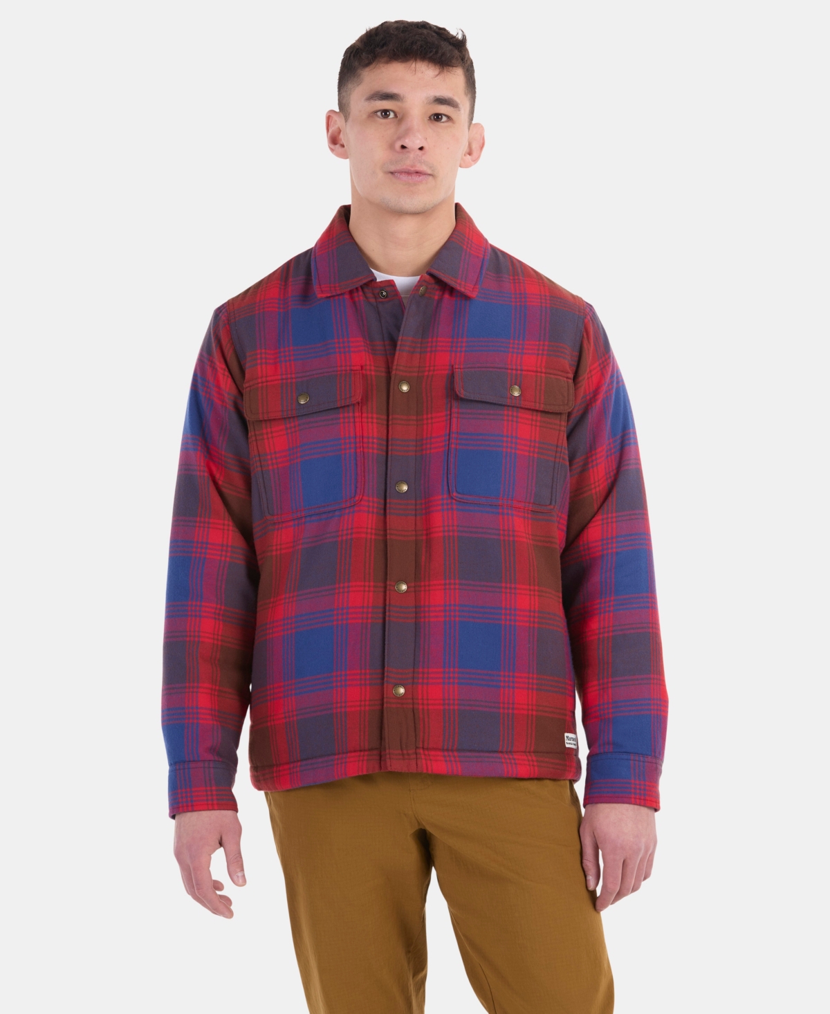 Men's Ridgefield Sherpa Flannel Shirt Jacket - Tangelo
