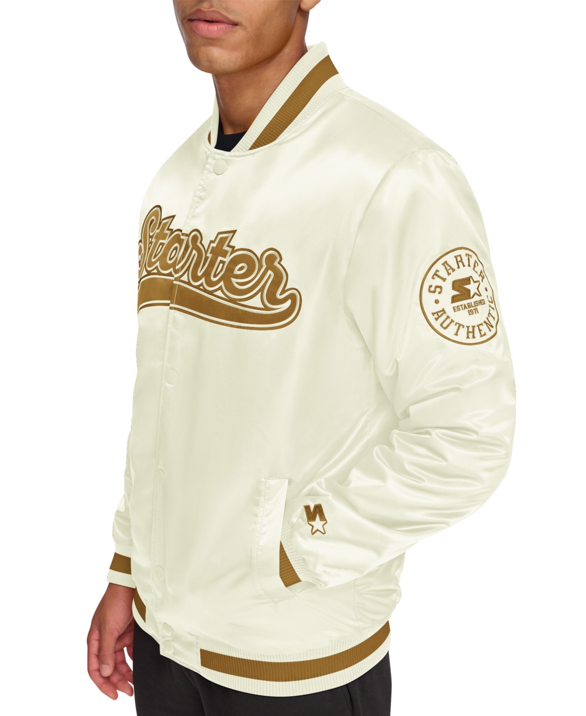 Starter Men's Classic-Fit Satin Varsity Bomber Jacket