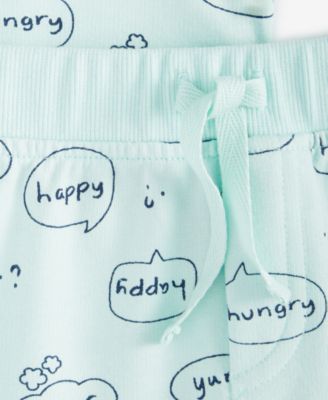 Baby Boys Word Bubbles French Terry T-Shirt & Shorts, 2 Piece Set