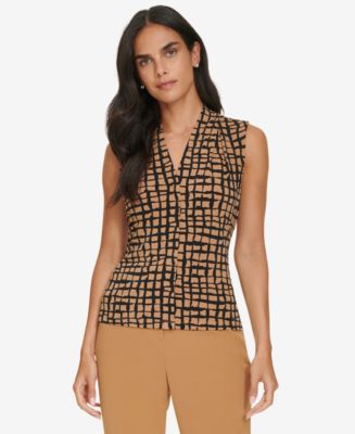 the SHORTY - Summer Women 2-Piece High Waist Hot Shorts Flower Printed Sleeveless V-Neck Sling Blouse Shorts Set