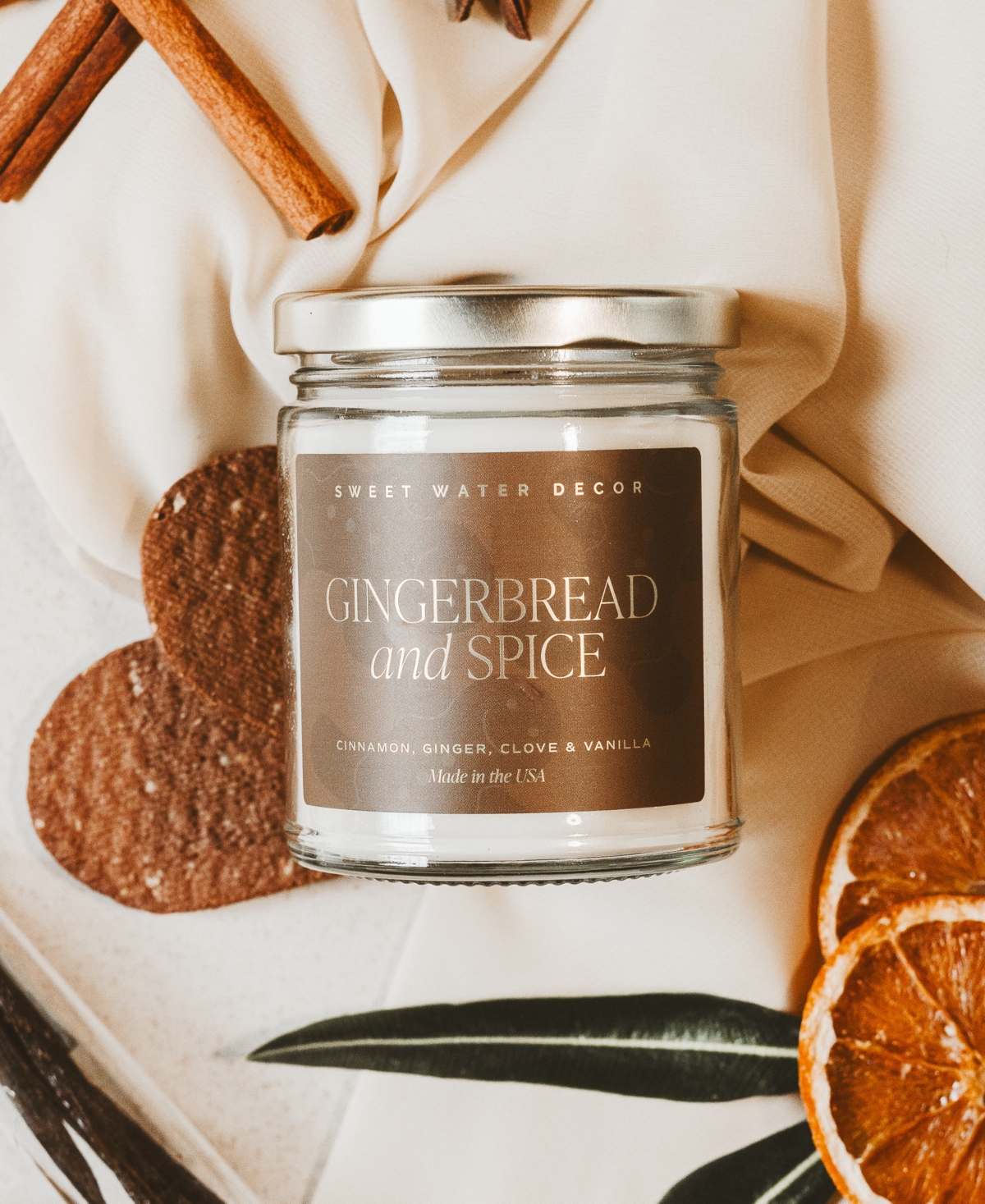 Sweet Water Decor Gingerbread and Spice Candle, 9 oz.