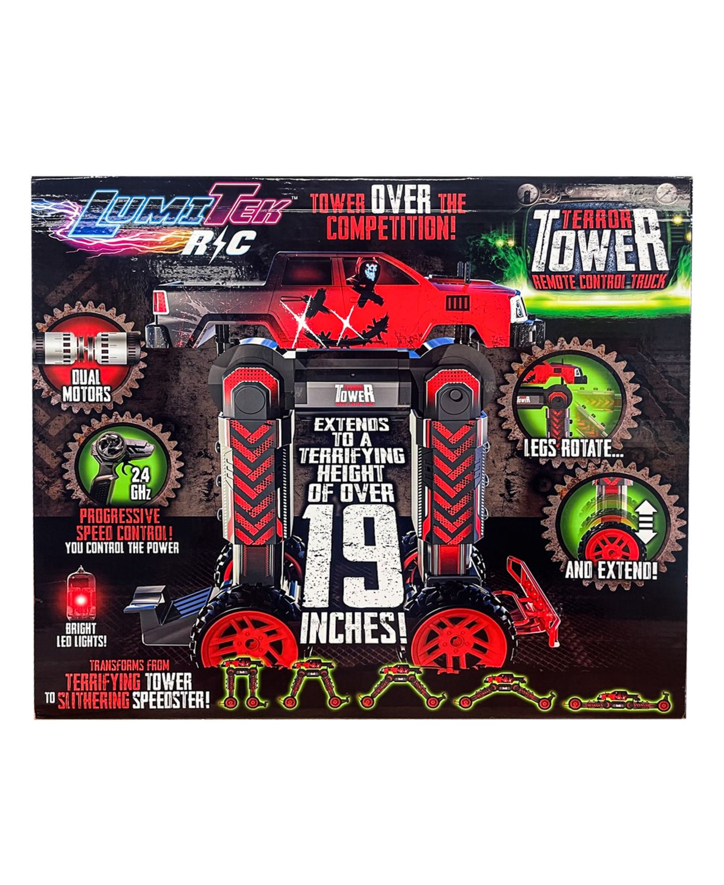 Детская игрушка LumiTEK Remote Control Terror Tower 1:8 Dynamic Adjustable Height Monster Truck — фото 3