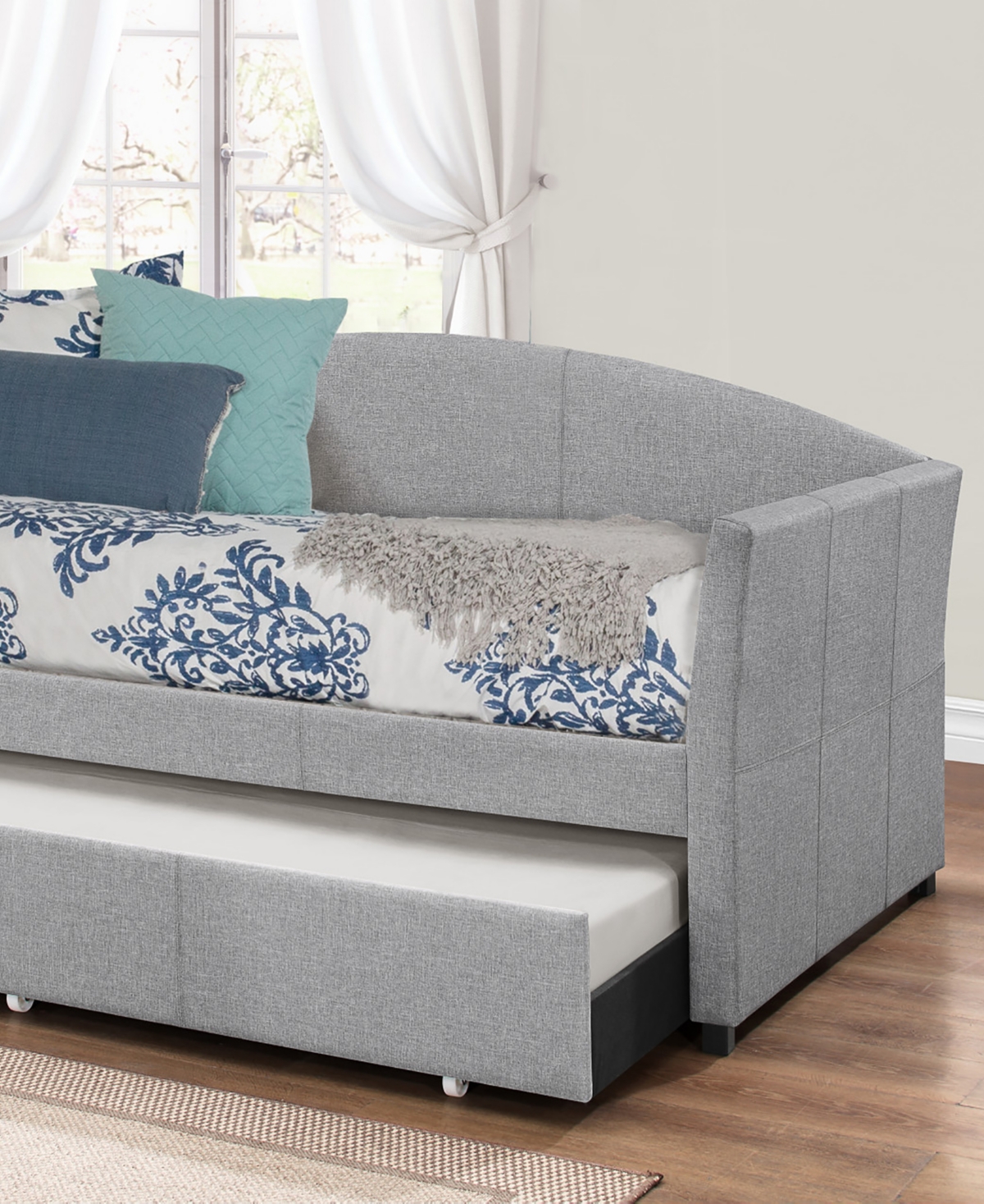 Hillsdale 31" Wood Westchester Upholstered Twin Daybed In Smoke Gray