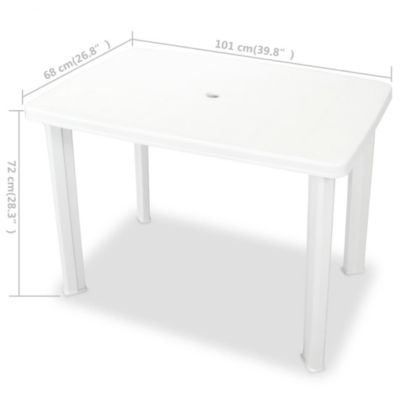 Outdoor Table White Plastic Medium Lightweight Garden Table