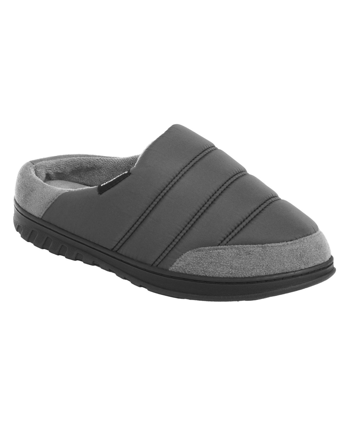 Men's Nylon Puffer Clog with Microplush Lining Indoor-Outdoor Sole Slipper - Medium Grey