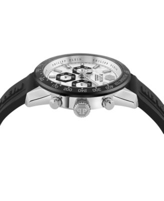 Men's Chronograph Pleinmeter Black Silicone Strap Watch 44mm