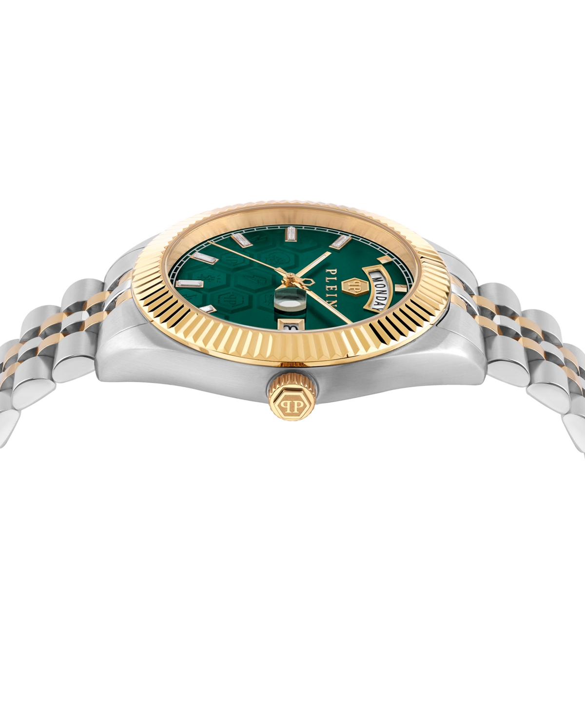 Philipp Plein Date Superlative Crystal Watch In Two Tone