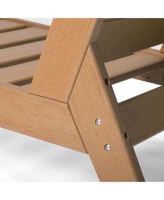 Outdoor Modern HDPE Patio Teak Club Chair with Deep Seat Cushions