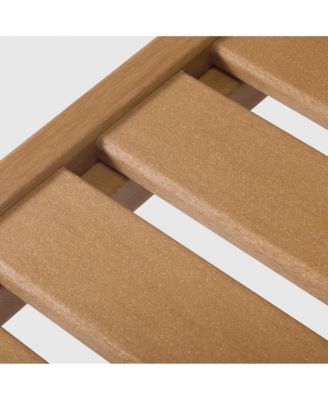 Outdoor Modern HDPE Patio Teak Club Chair with Deep Seat Cushions