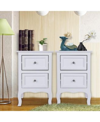 2pcs Country Style Two-Tier Night Tables Large Size