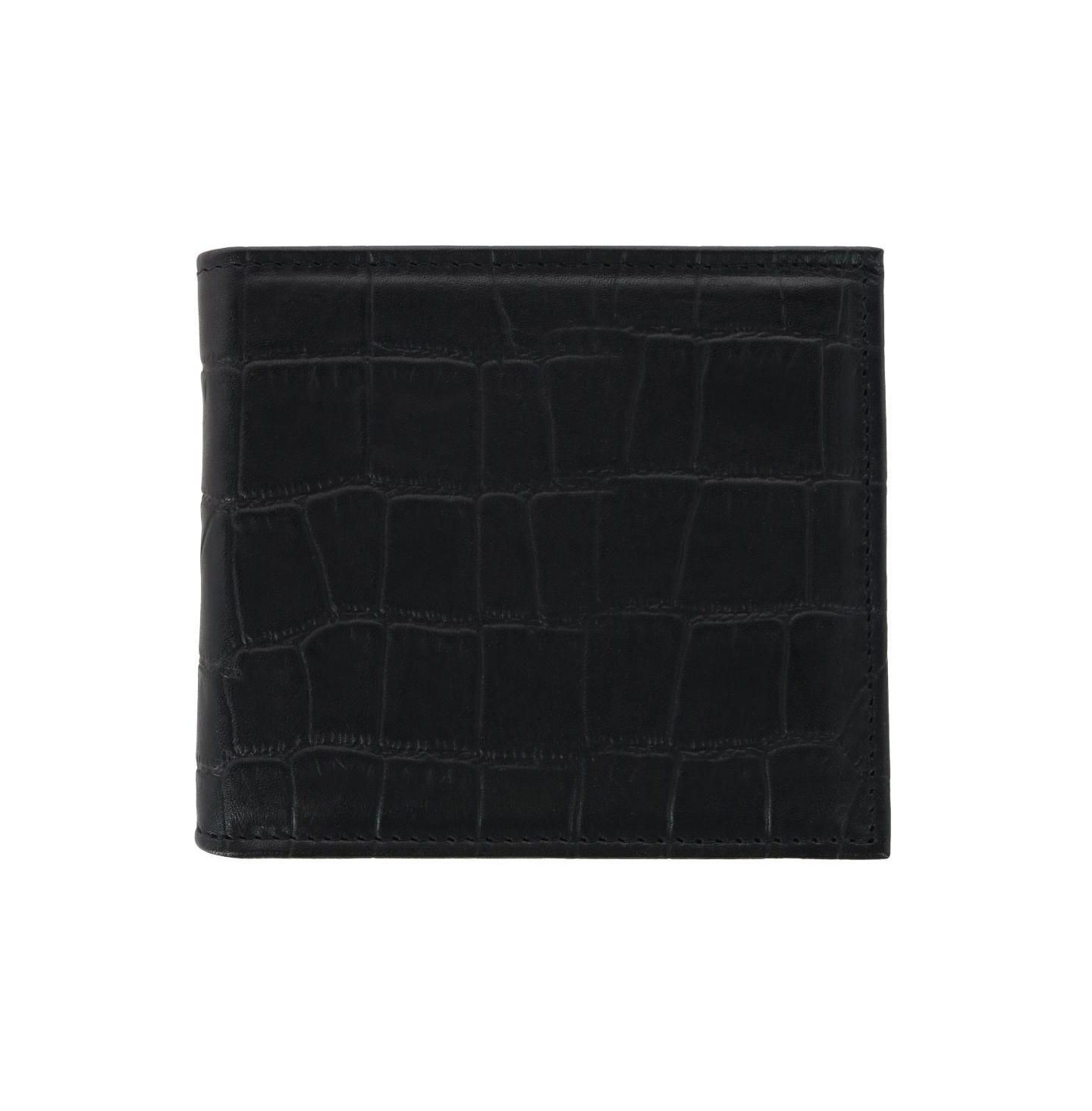 Мужской кошелёк Trafalgar Esteban Croco Embossed Leather 8 Slot Bi-Fold Wallet, цвет: Чёрный — фото 1