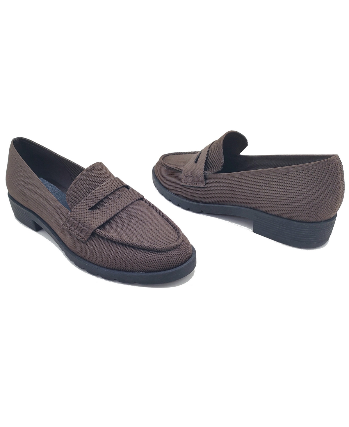Kenneth Cole Reaction Women's Feobe Knit Slip On Loafers In Chocolate