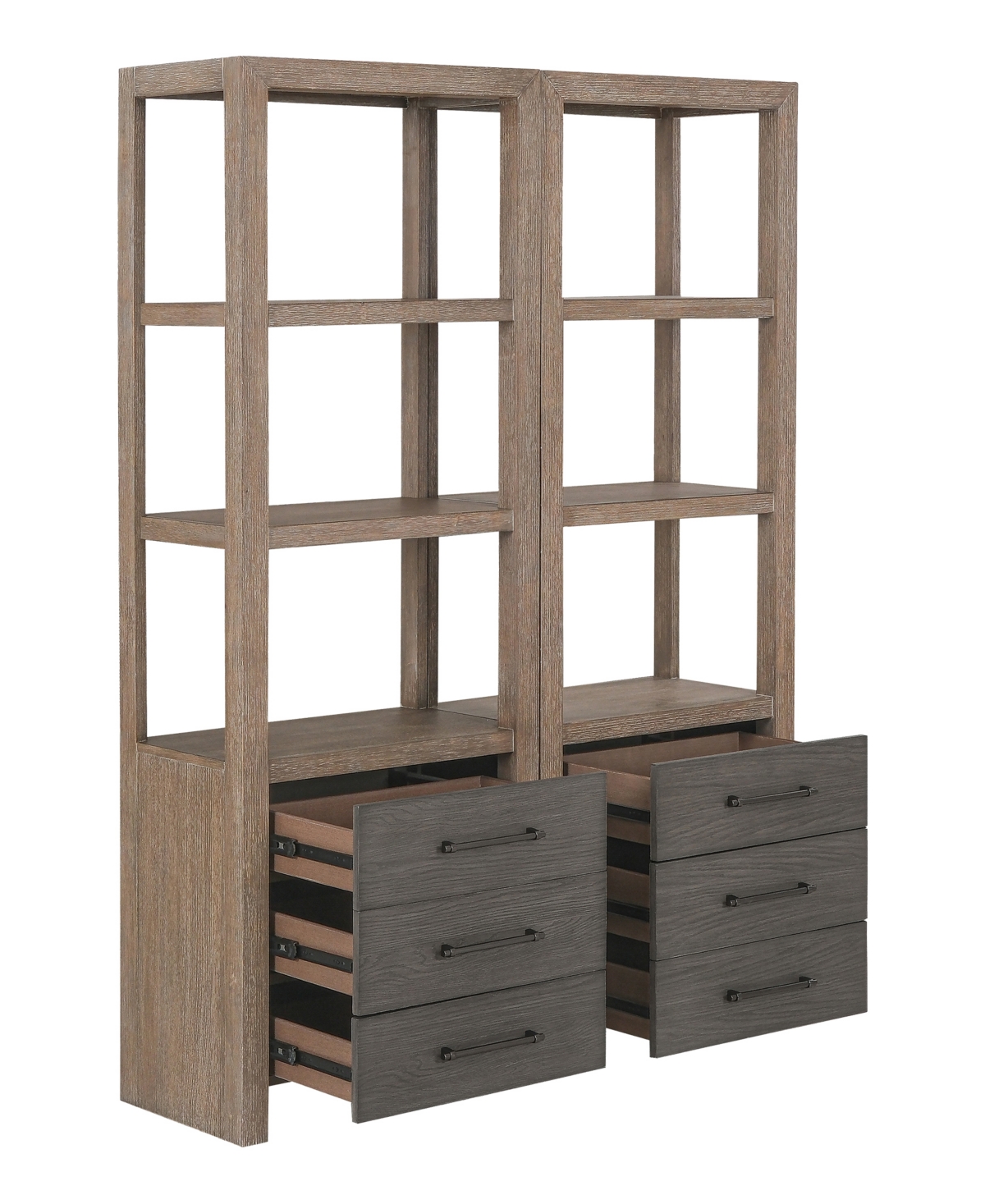 Macy's Portmore 27" Wood Tv Pier In Two-tone Brown Finish