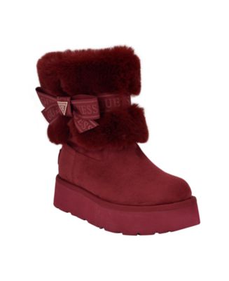 GUESS Women s Denla Cold Weather Faux Fur Cozy Booties Macy s