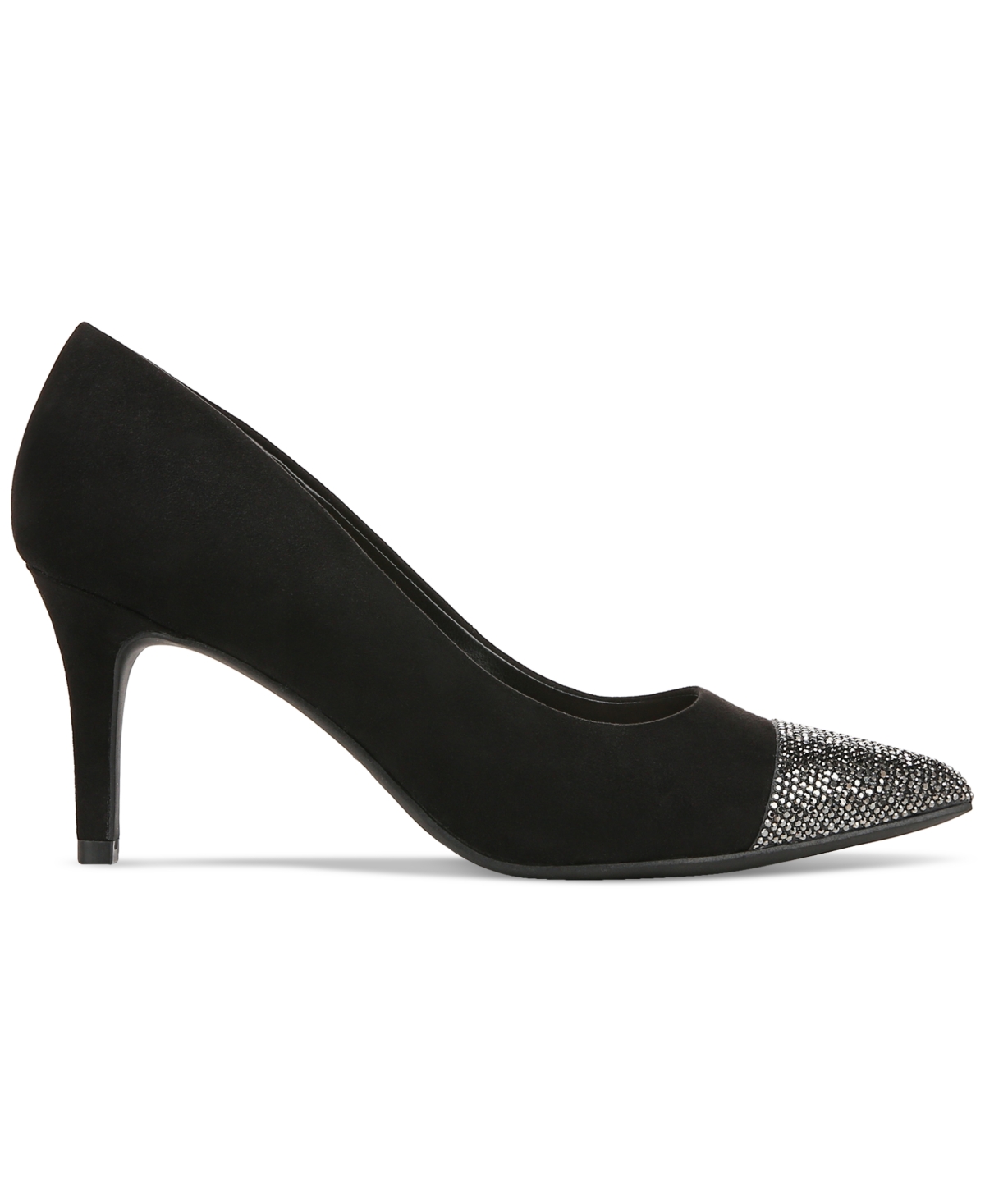 On 34th Women's Jeules Pointed-toe Slip-on Pumps, Created For Macy's In Black Micro,bling