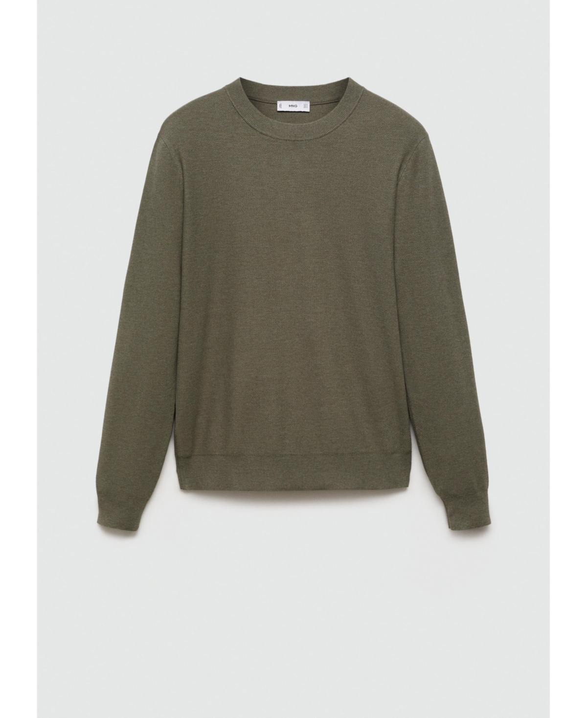 Mango Microstructure Crewneck Sweater In Sand