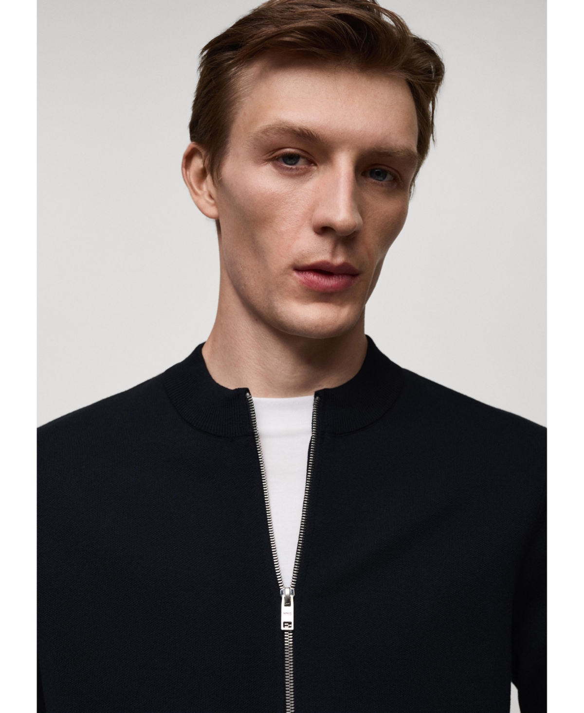 Mango Men's Zipped Knit Cardigan
