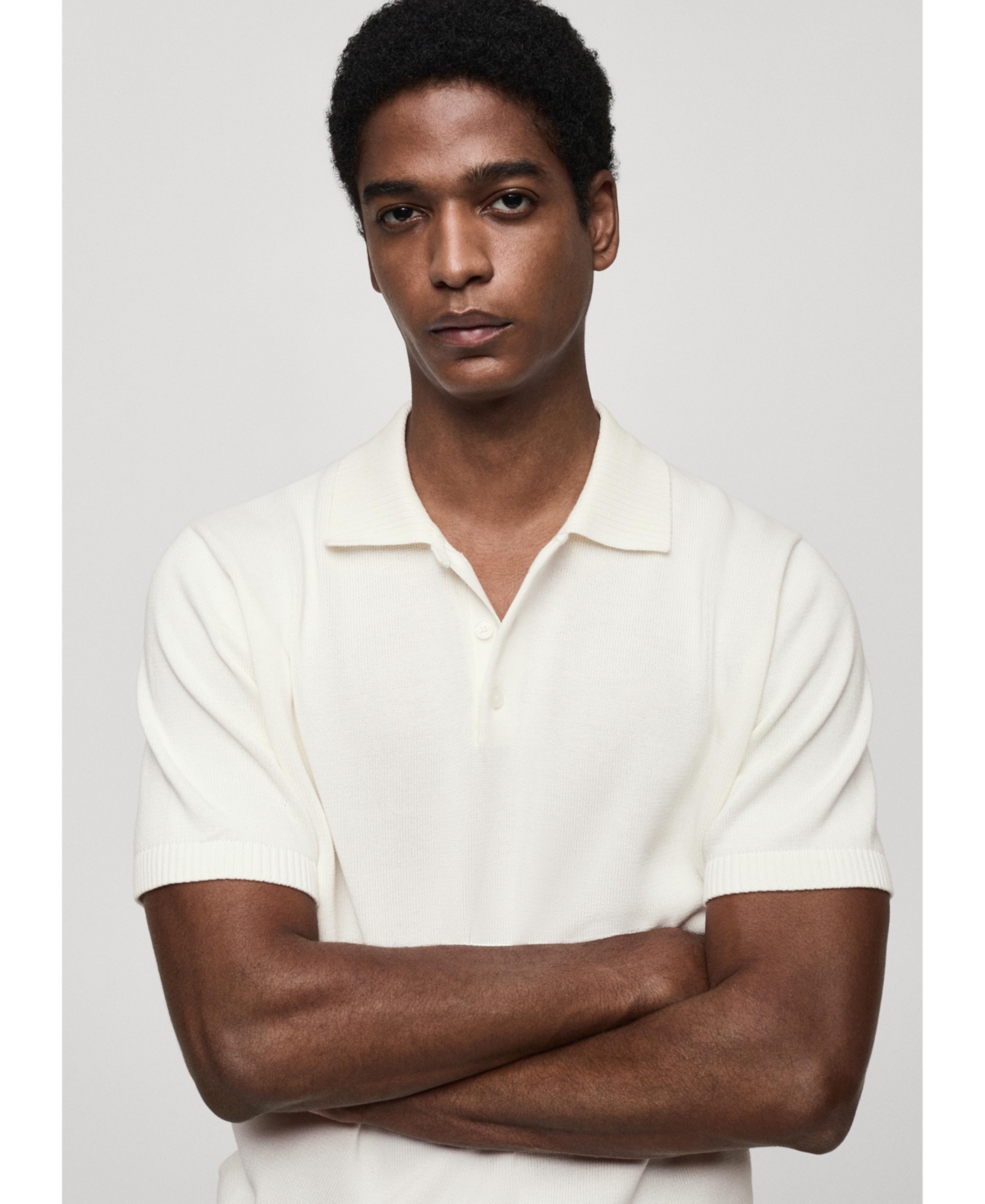Mango Men's Fine-Knit Cotton Polo Shirt
