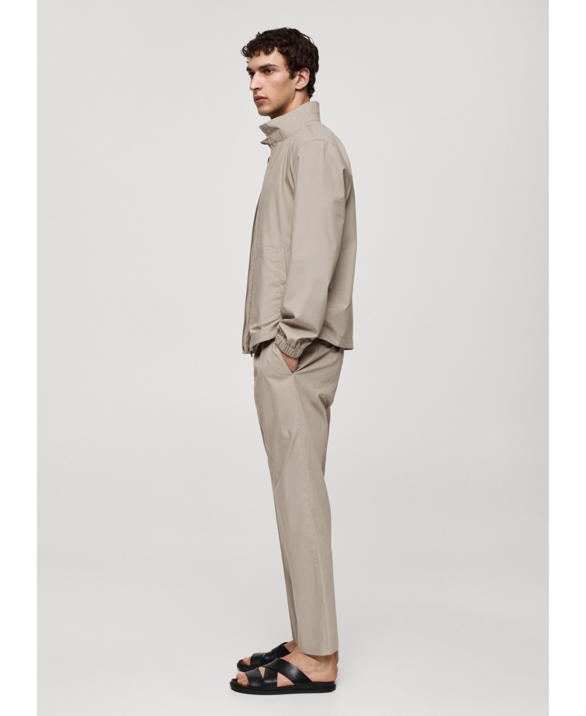 Mango Men's Zip-up Lyocell Jacket In Gray