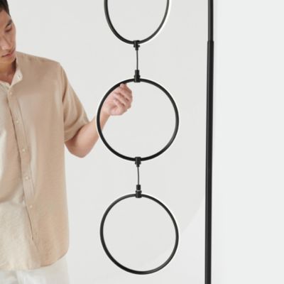 Nova 74" Dimmable LED Floor Lamp with Hanging Ring Lights