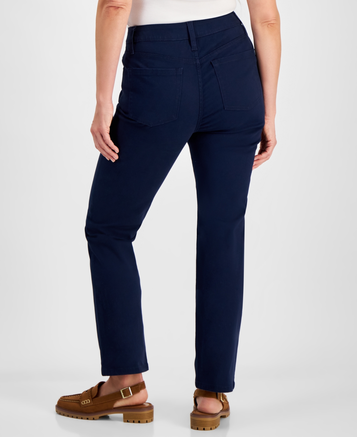 Style & Co Petite High Rise Natural Straight-Leg Jeans, Created for Macy's