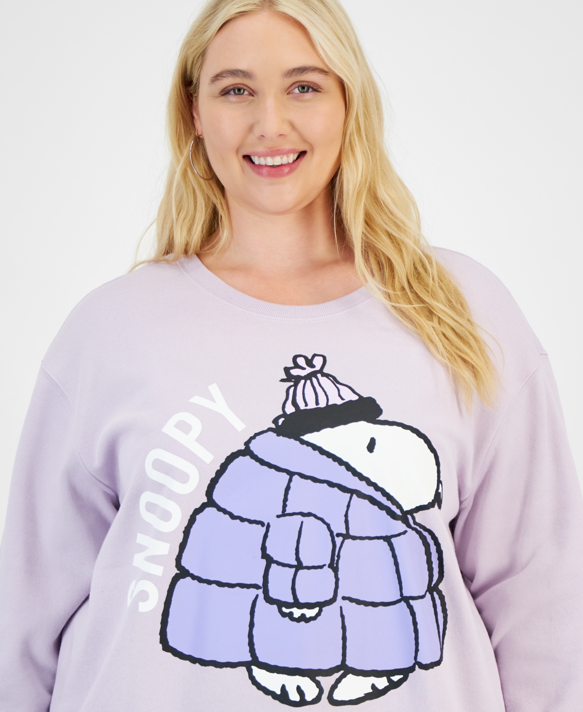 Love Tribe Trendy Plus Size Puffer Snoopy Graphic Sweatshirt