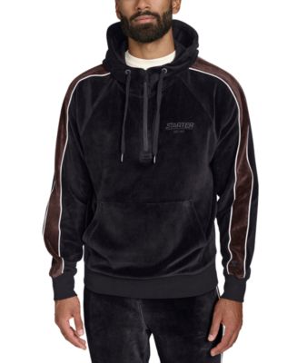 Starter Men's Velour Quarter-Zip Jersey-Lined Hoodie - Macy's