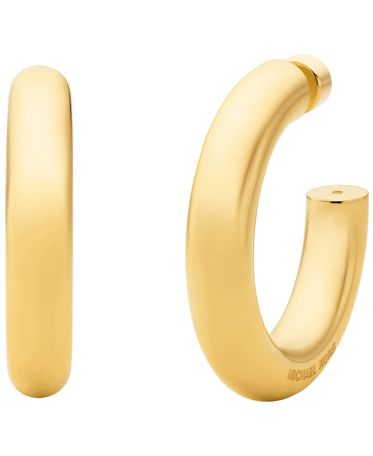14K Gold-Plated Brass Tube Hoop Earrings - Gold