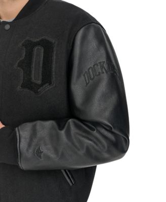 Men's Mixed-Media Varsity D Bomber Jacket